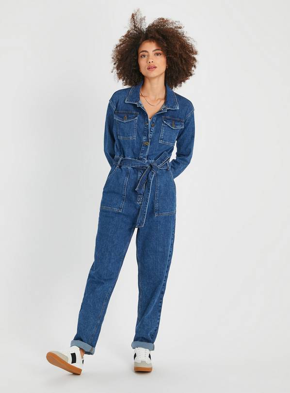 Women's denim best sale pant suit